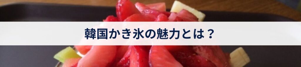 韓国かき氷の魅力とは？